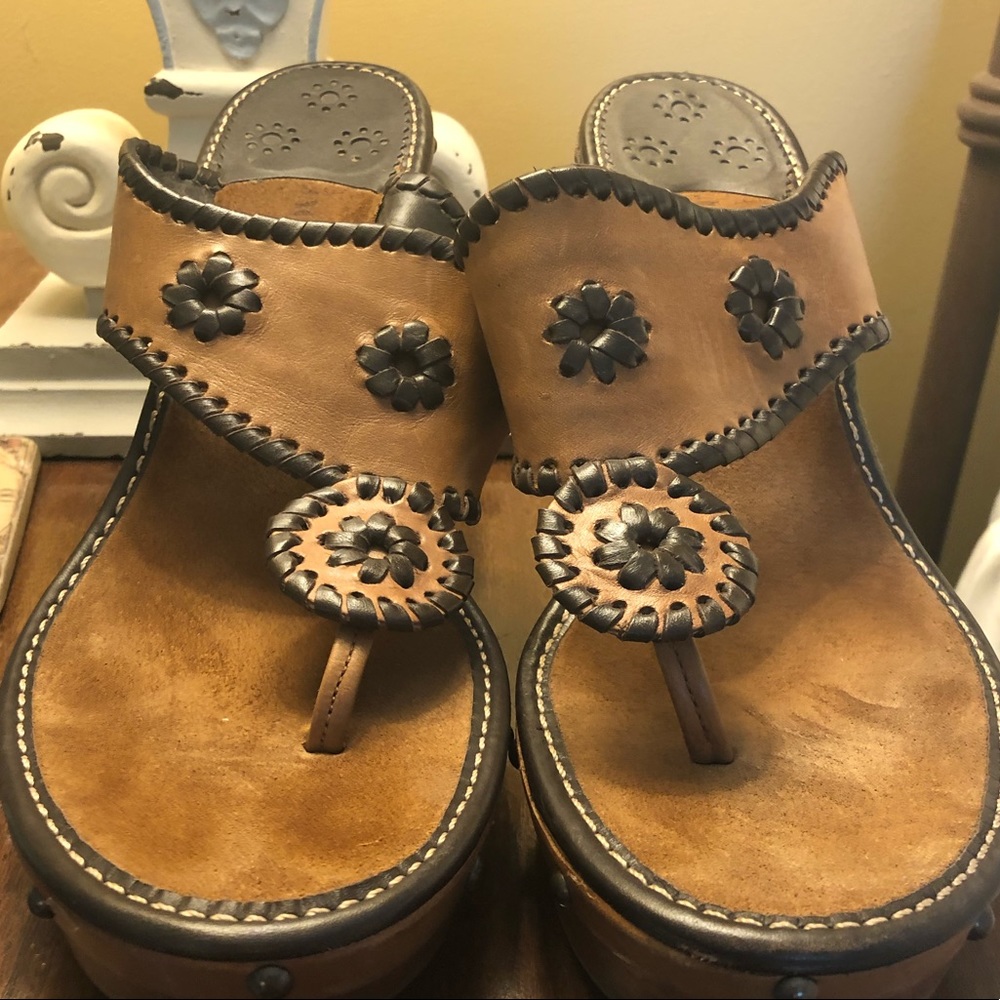 🍁Jack Rogers Brown Wedges
